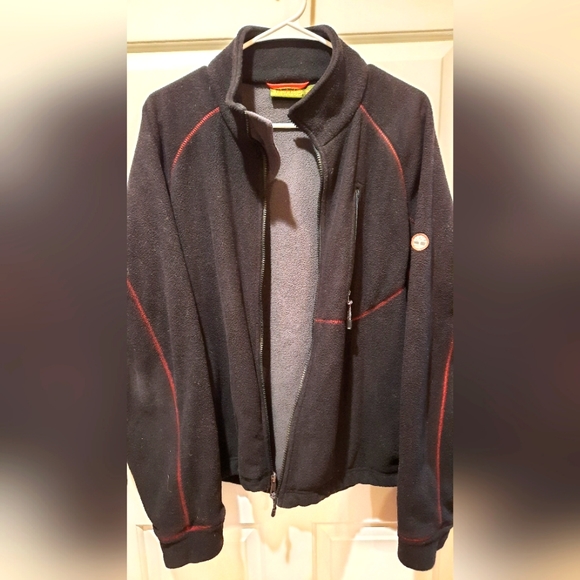 Timberland Black Fleece Zip-Up Lightweight Jacket size Medium - Picture 3 of 12